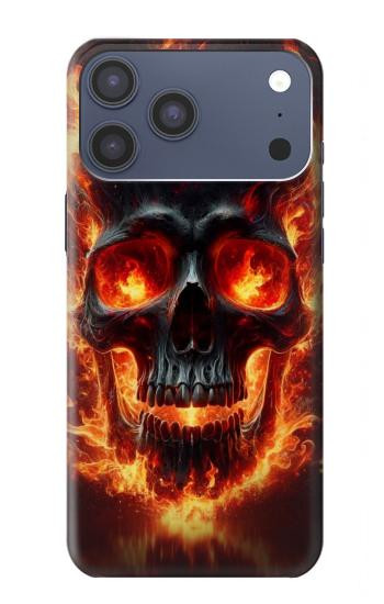 S3986 Fire Skull Hülle Schutzhülle Taschen für iPhone 17 Pro Max, 18 Pro Max