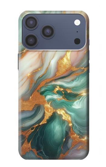 S3993 Green Marble Gold Veins Hülle Schutzhülle Taschen für iPhone 17 Pro Max, 18 Pro Max
