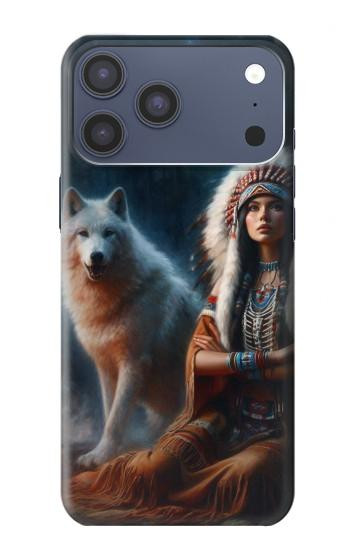 S3995 Grim Wolf Indian Girl Hülle Schutzhülle Taschen für iPhone 17 Pro Max, 18 Pro Max