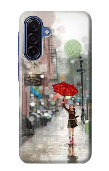 S0108 Girl in The Rain Hülle Schutzhülle Taschen für Samsung Galaxy A17