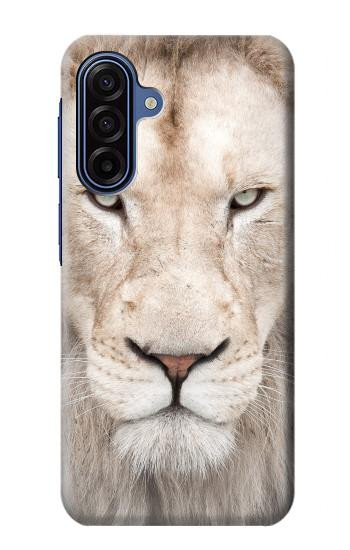 S2399 White Lion Face Hülle Schutzhülle Taschen für Samsung Galaxy A17, A18