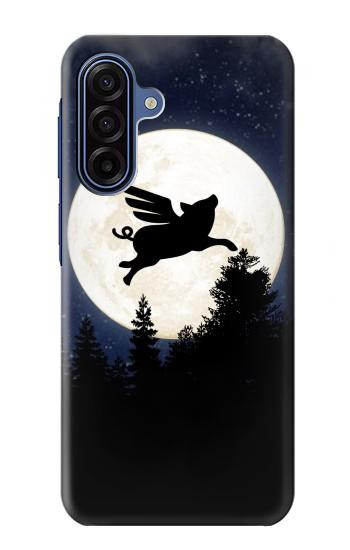 S3289 Flying Pig Full Moon Night Hülle Schutzhülle Taschen für Samsung Galaxy A17