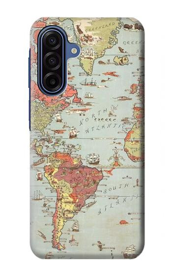 S3418 Vintage World Map Hülle Schutzhülle Taschen für Samsung Galaxy A17