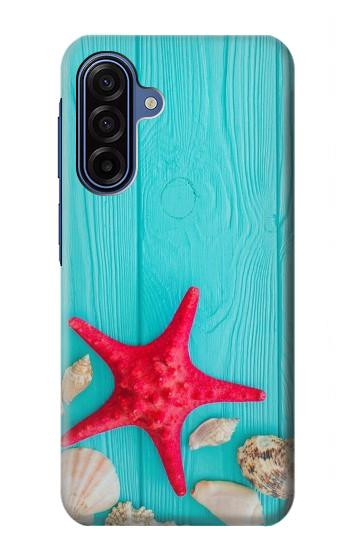 S3428 Aqua Wood Starfish Shell Hülle Schutzhülle Taschen für Samsung Galaxy A17