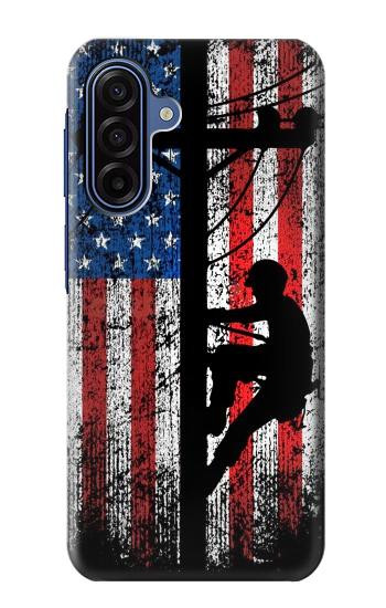 S3803 Electrician Lineman American Flag Hülle Schutzhülle Taschen für Samsung Galaxy A17