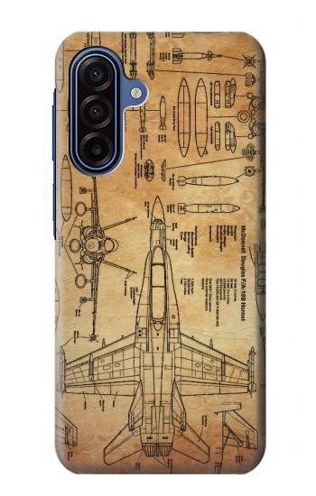S3868 Aircraft Blueprint Old Paper Hülle Schutzhülle Taschen für Samsung Galaxy A17