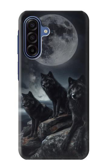 S3970 Black Wolf Full Moon Hülle Schutzhülle Taschen für Samsung Galaxy A17
