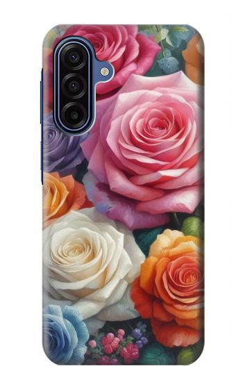 S3975 Colorful Roses Painting Hülle Schutzhülle Taschen für Samsung Galaxy A17