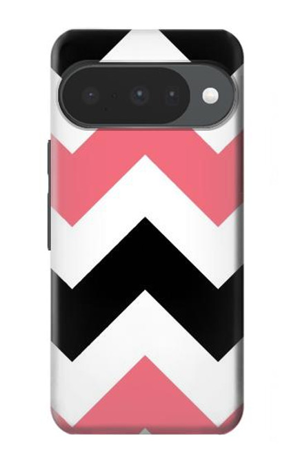 S1849 Pink Black Chevron Zigzag Hülle Schutzhülle Taschen für Google Pixel 10, 10 Pro