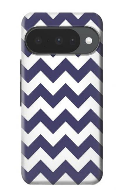 S2345 Navy Blue Shavron Zig Zag Pattern Hülle Schutzhülle Taschen für Google Pixel 10, 10 Pro