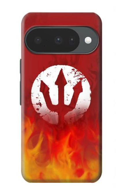 S2803 Fire Red Devil Spear Symbol Hülle Schutzhülle Taschen für Google Pixel 10, 10 Pro