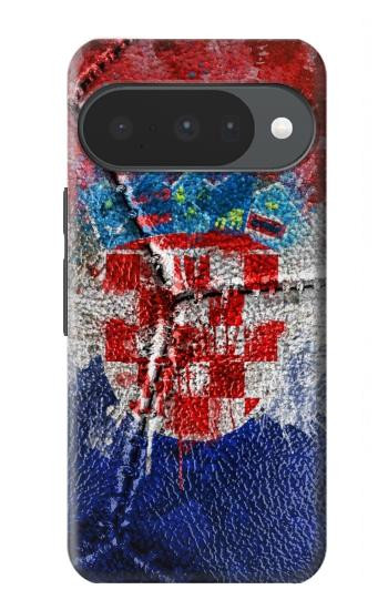 S3313 Croatia Flag Vintage Football Graphic Hülle Schutzhülle Taschen für Google Pixel 10, 10 Pro