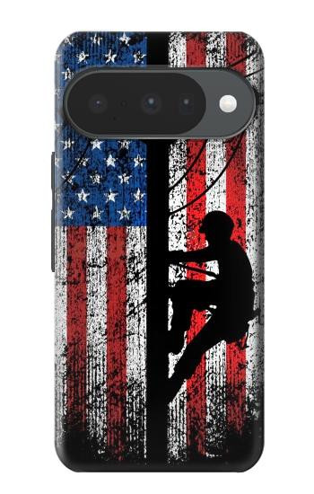 S3803 Electrician Lineman American Flag Hülle Schutzhülle Taschen für Google Pixel 10, 10 Pro