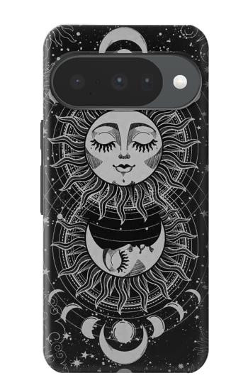 S3854 Mystical Sun Face Crescent Moon Hülle Schutzhülle Taschen für Google Pixel 10, 10 Pro