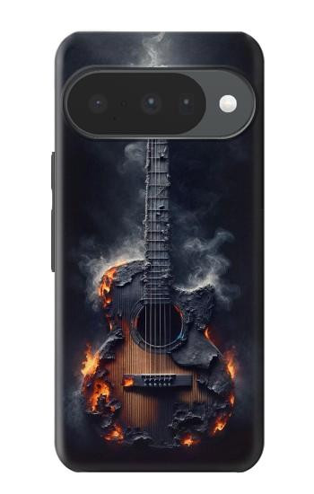 S3972 Burned Acoustic Guitar Graphic Hülle Schutzhülle Taschen für Google Pixel 10, 10 Pro