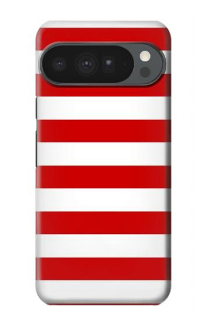 S2364 Red and White Striped Hülle Schutzhülle Taschen für Google Pixel 10 Pro XL