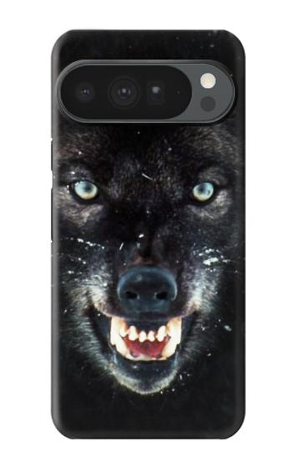 S2823 Black Wolf Blue Eyes Face Hülle Schutzhülle Taschen für Google Pixel 10 Pro XL