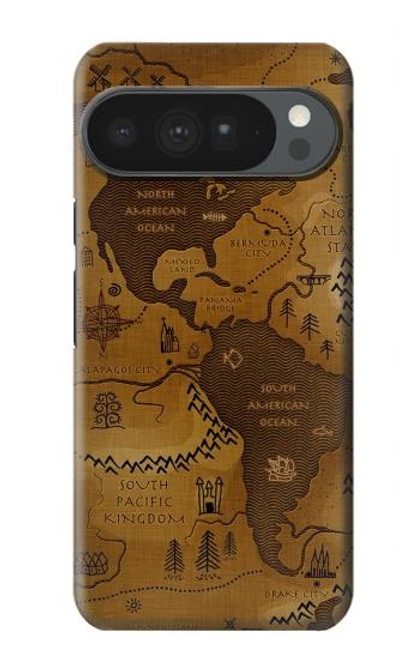 S2861 Antique World Map Hülle Schutzhülle Taschen für Google Pixel 10 Pro XL