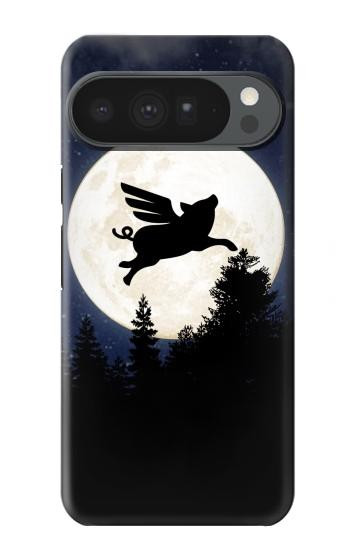 S3289 Flying Pig Full Moon Night Hülle Schutzhülle Taschen für Google Pixel 10 Pro XL