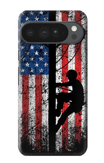 S3803 Electrician Lineman American Flag Hülle Schutzhülle Taschen für Google Pixel 10 Pro XL