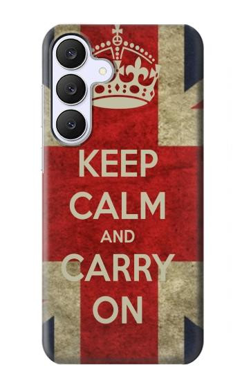 S0674 Keep Calm and Carry On Hülle Schutzhülle Taschen für Samsung Galaxy S25 FE