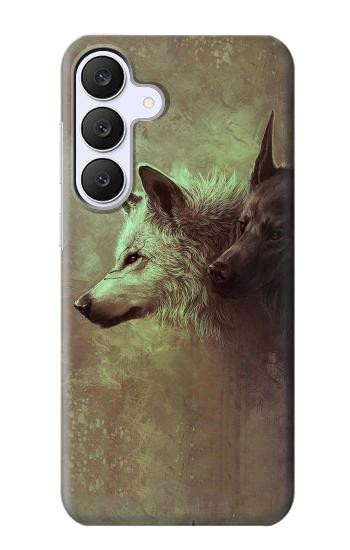 S0931 White Black Wolf Hülle Schutzhülle Taschen für Samsung Galaxy S25 FE