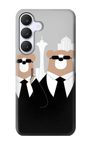 S3557 Bear in Black Suit Hülle Schutzhülle Taschen für Samsung Galaxy S25 FE, S26 FE