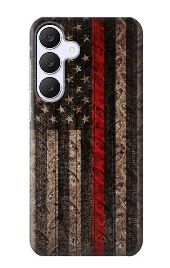 S3804 Fire Fighter Metal Red Line Flag Graphic Hülle Schutzhülle Taschen für Samsung Galaxy S25 FE