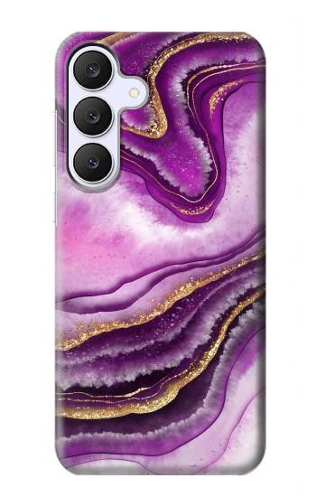 S3896 Purple Marble Gold Streaks Hülle Schutzhülle Taschen für Samsung Galaxy S25 FE
