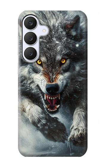 S3965 Angry Wolf Running Hülle Schutzhülle Taschen für Samsung Galaxy S25 FE