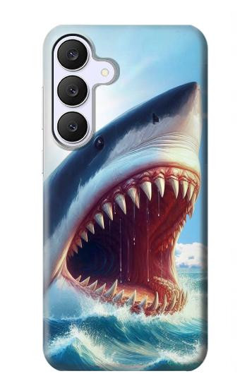 S4004 Oil Color Painting Giant Shark.jpeg Hülle Schutzhülle Taschen für Samsung Galaxy S25 FE