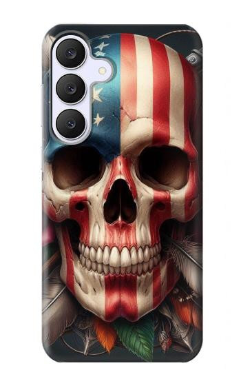 S4015 Skull American Flag Hülle Schutzhülle Taschen für Samsung Galaxy S25 FE