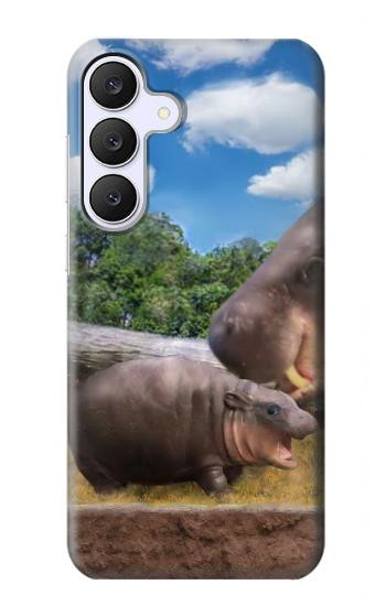 S4031 Baby Hippo Hippopotamus Family Hülle Schutzhülle Taschen für Samsung Galaxy S25 FE, S26 FE