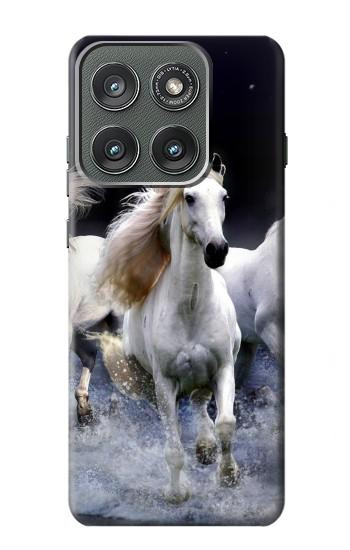 S0246 White Horse Hülle Schutzhülle Taschen für Motorola Edge (2025)