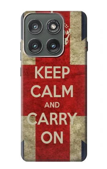 S0674 Keep Calm and Carry On Hülle Schutzhülle Taschen für Motorola Edge (2025)