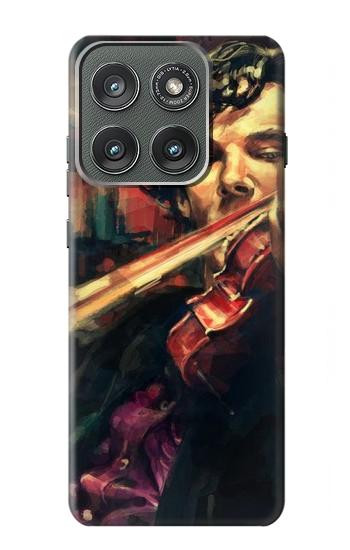 S0723 Violin Art Paint Hülle Schutzhülle Taschen für Motorola Edge (2025)