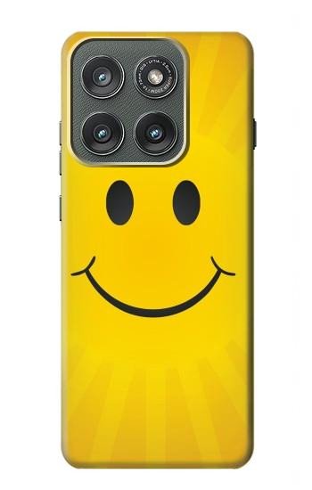 S1146 Yellow Sun Smile Hülle Schutzhülle Taschen für Motorola Edge (2025)