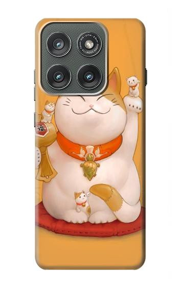 S1217 Maneki Neko Lucky Cat Hülle Schutzhülle Taschen für Motorola Edge (2025)