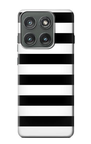 S1596 Black and White Striped Hülle Schutzhülle Taschen für Motorola Edge (2025)