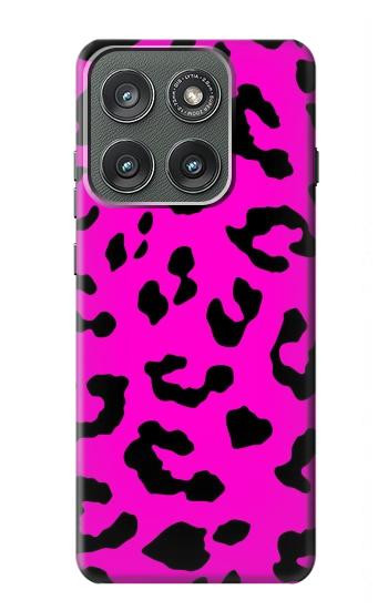 S1850 Pink Leopard Pattern Hülle Schutzhülle Taschen für Motorola Edge (2025)