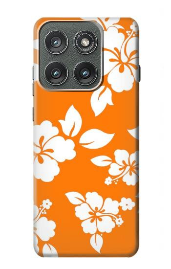 S2245 Hawaiian Hibiscus Orange Pattern Hülle Schutzhülle Taschen für Motorola Edge (2025)