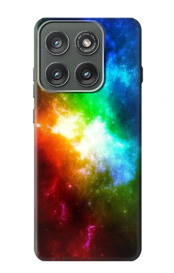 S2312 Colorful Rainbow Space Galaxy Hülle Schutzhülle Taschen für Motorola Edge (2025)