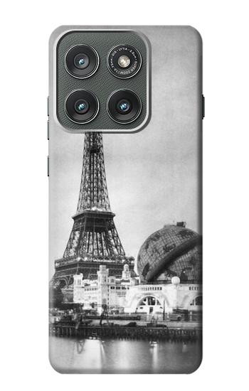 S2350 Old Paris Eiffel Tower Hülle Schutzhülle Taschen für Motorola Edge (2025)
