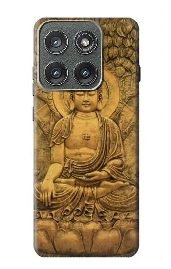 S2452 Buddha Bas Relief Art Graphic Printed Hülle Schutzhülle Taschen für Motorola Edge (2025)