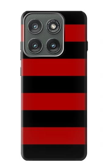 S2638 Black and Red Striped Hülle Schutzhülle Taschen für Motorola Edge (2025)