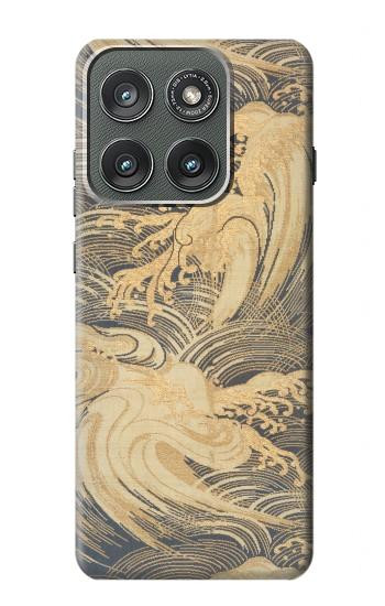 S2680 Japan Art Obi With Stylized Waves Hülle Schutzhülle Taschen für Motorola Edge (2025)
