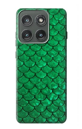 S2704 Green Fish Scale Pattern Graphic Hülle Schutzhülle Taschen für Motorola Edge (2025)