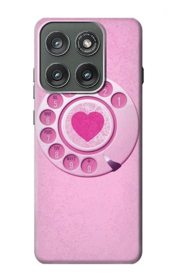 S2847 Pink Retro Rotary Phone Hülle Schutzhülle Taschen für Motorola Edge (2025)