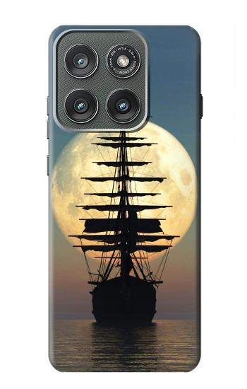 S2897 Pirate Ship Moon Night Hülle Schutzhülle Taschen für Motorola Edge (2025)