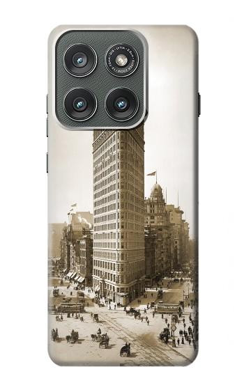 S3046 Old New York Flatiron Building Hülle Schutzhülle Taschen für Motorola Edge (2025)